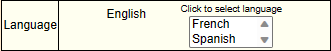 The part of the Schedule Salon popup where you select the salon language